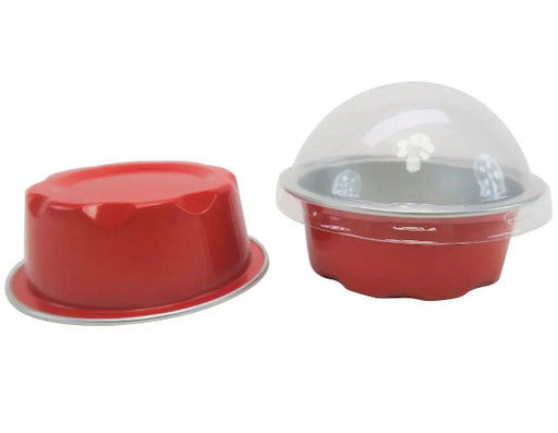 2 oz. Disposable Colored Foil Cup with Plastic Lid  #A3P KitchenDance