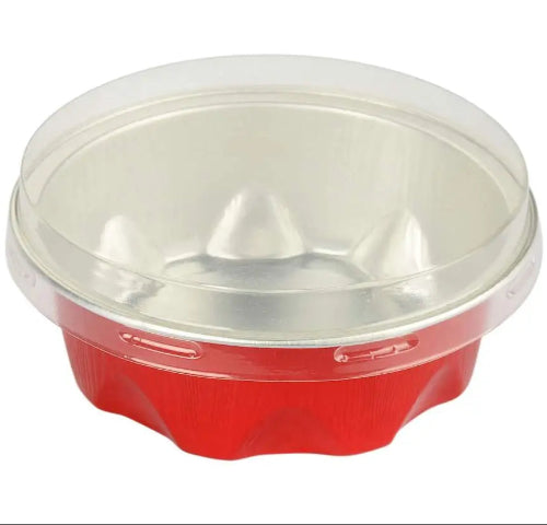 2 oz. Disposable Colored Foil Cup with Plastic Lid  #A3P KitchenDance