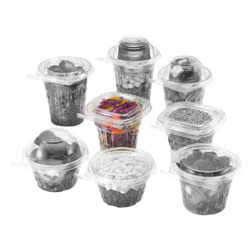 Inline Plastics Safe-T-Fresh Tamper Evident & Tamper Resistant Clamshell 12 oz. Square Top Cup with Round Base - #TS12CCQ Inline Plastics