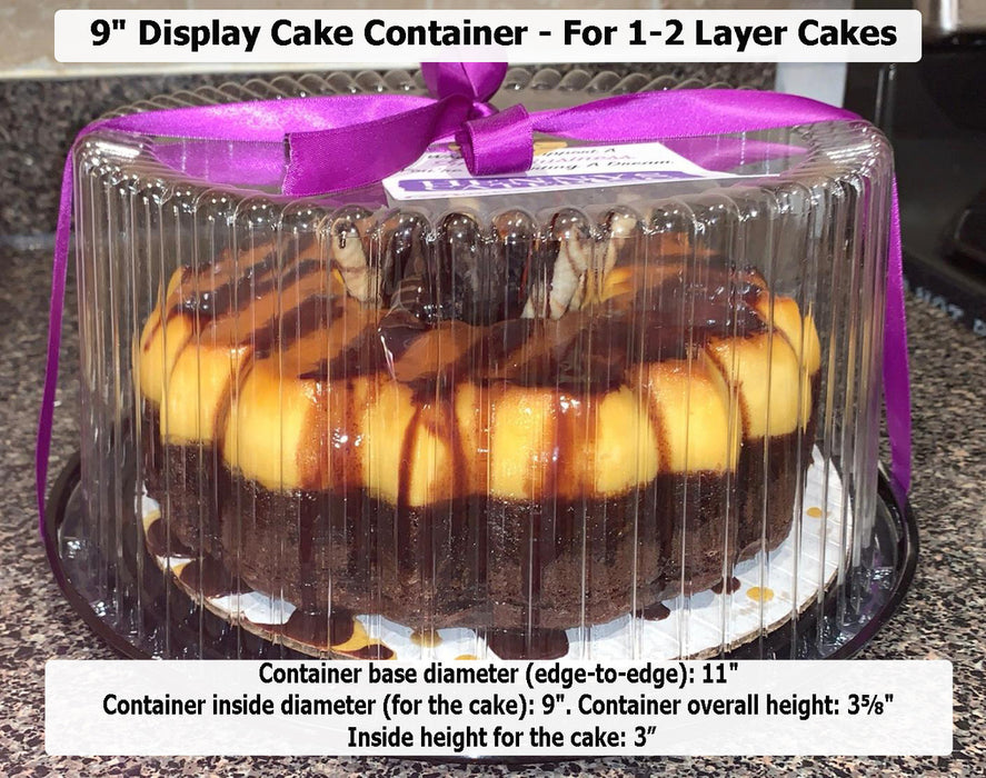 9" Plastic Display Cake Container  for 1-2 layers    #WG25