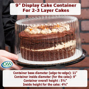 9" Display Cake Container for 2-3 layers    #WG27 D&W Fine Pack