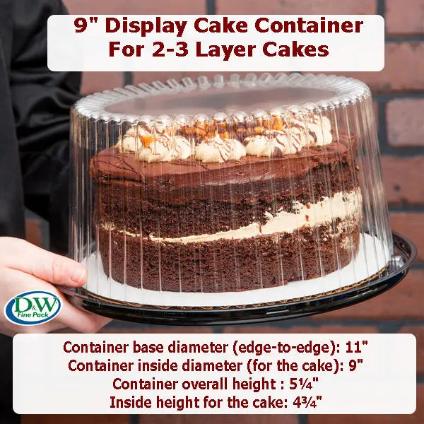 9" Display Cake Container for 2-3 layers    #WG27 D&W Fine Pack