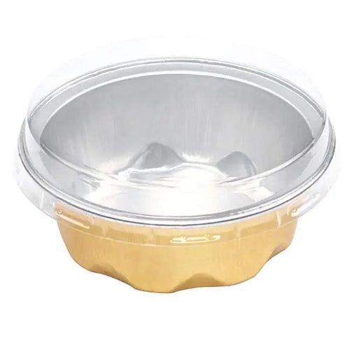 2 oz. Disposable Colored Foil Cup with Plastic Lid  #A3P KitchenDance