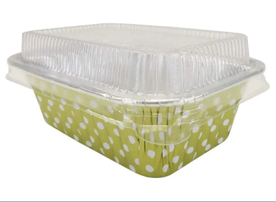 Mini Loaf Pan with Lid- 6 fluid oz. - Disposable Colored Foil  #4004P KitchenDance