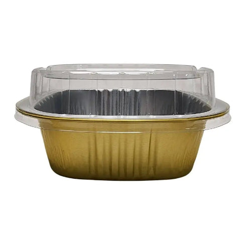 5" x 5" Colored Aluminum  Heavy Foil Square Pan with Lid Combo #A69P KitchenDance