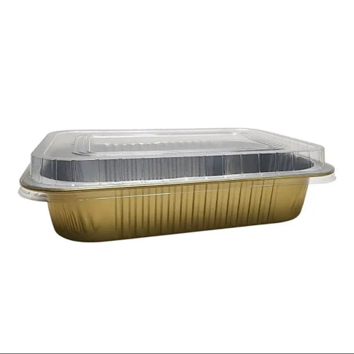 11" X 7"  Colored Heavy Aluminum Entrée Pan with Plastic Lid #A71P KitchenDance