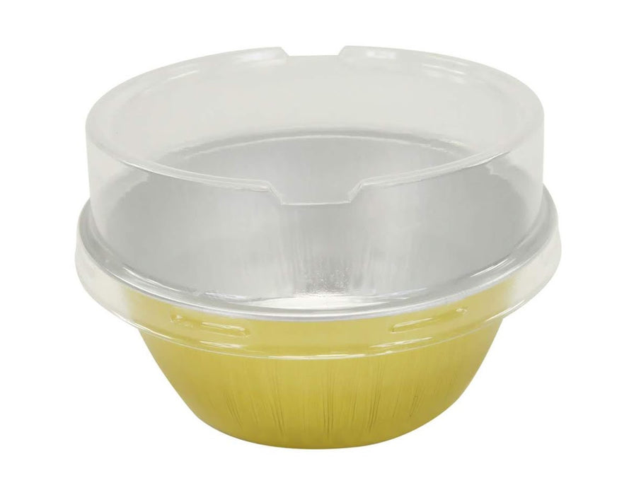 4 oz. Colored Foil Ramekins / Baking Cups with Plastic Lid    #A50P