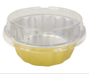 8 oz. Disposable Round Aluminum Foil Pan with Snap-on Plastic Lid #A8P KitchenDance