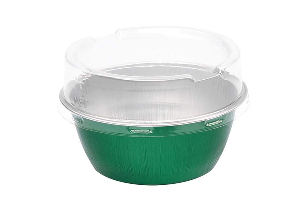 4 oz. Colored Foil Ramekins / Baking Cups with Plastic Lid    #A50P