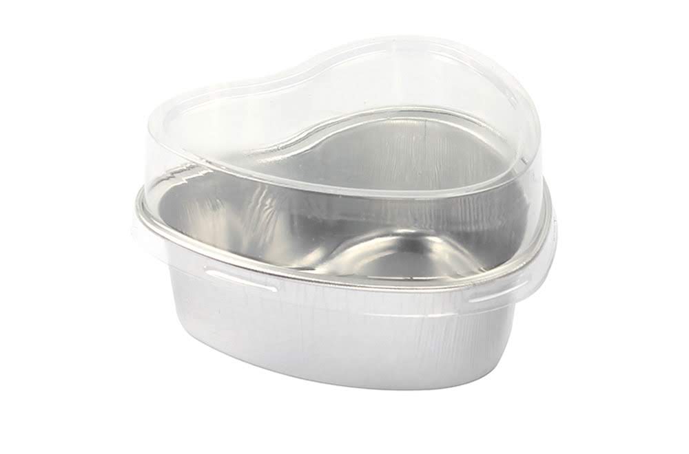 Disposable Mini Heart Shaped Foil Pan with Plastic Lid   #3055P