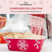 2 lb. Disposable Holiday Foil Loaf Pan with Plastic Lid   #9401P Durable Packaging
