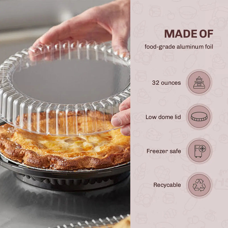 9" Two Piece Pie Container with Low Dome Lid    #WJ40 D&W Fine Pack