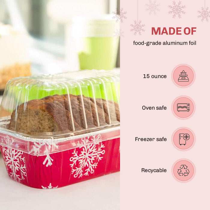 1 lb. Disposable Holiday Foil Loaf Pan with Dome Lid    #9302X