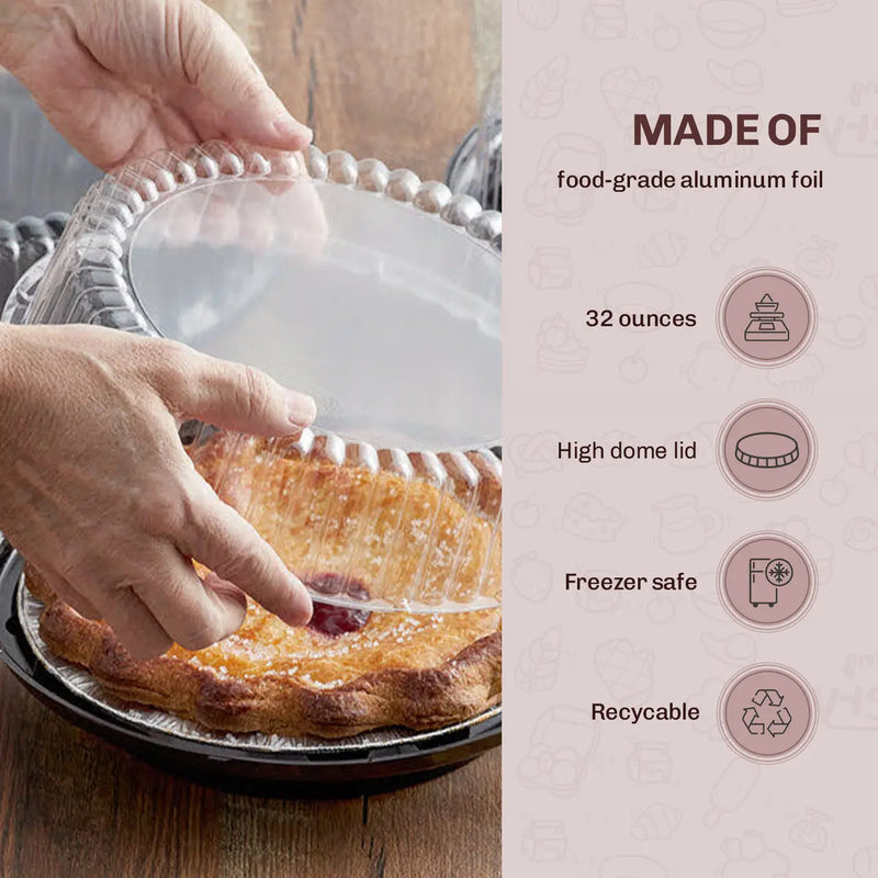 9" Plastic High Dome Pie Container   #WJ43 D&W Fine Pack