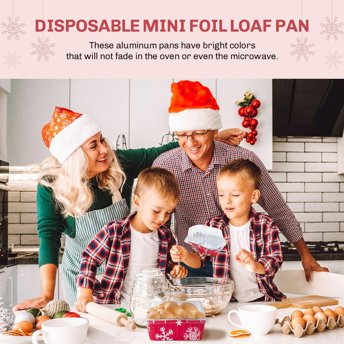 1 lb. Disposable Holiday Foil Loaf Pan with Dome Lid 9302X KitchenDance