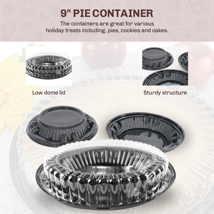 9" Two Piece Pie Container with Low Dome Lid    #WJ40