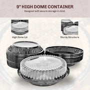 9" Plastic High Dome Pie Container   #WJ43 D&W Fine Pack