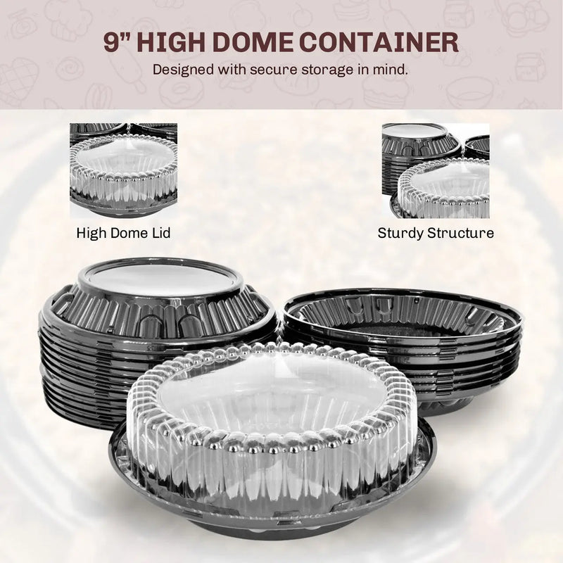 9" Plastic High Dome Pie Container   #WJ43 D&W Fine Pack