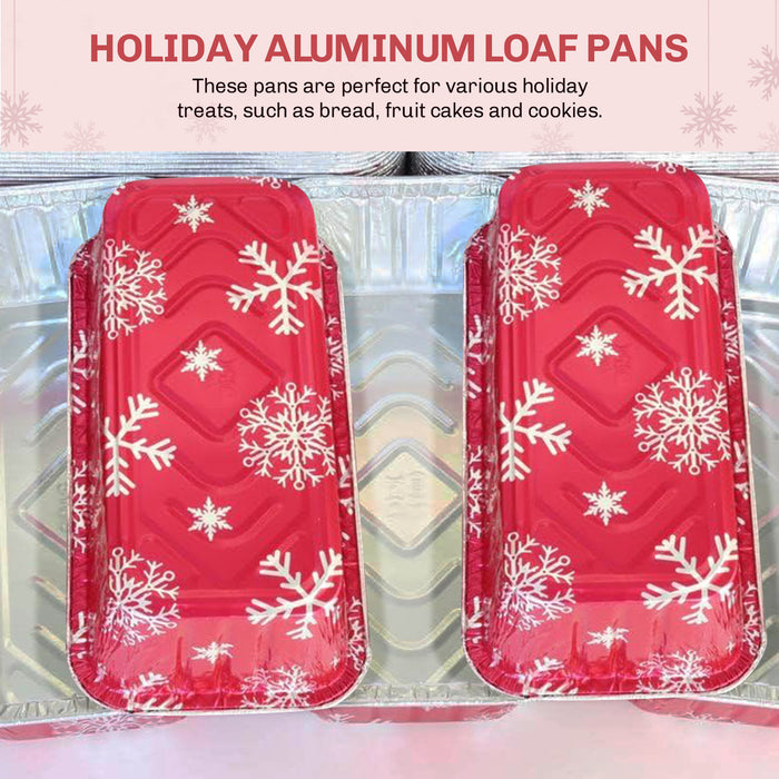 2 lb. Disposable Holiday Foil Loaf Pan with Plastic Lid   #9401P