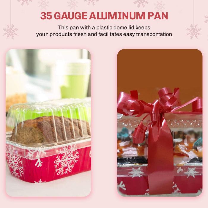 1 lb. Disposable Holiday Foil Loaf Pan with Dome Lid    #9302X