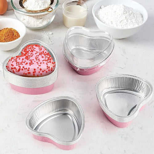 Disposable Mini Heart Shaped Foil Pan   #3055NL KitchenDance