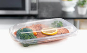 Safe-T-Chef 9 x 6  Tamper evident & tamper resistant microwaveable clamshell, 24 oz. - #C9624D Inline Plastics