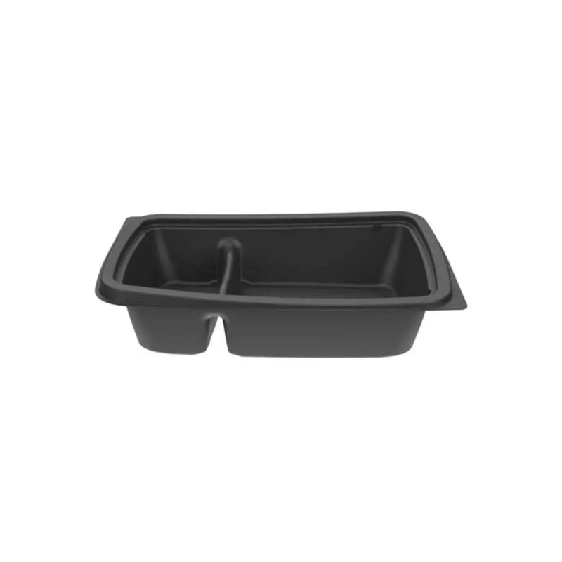 Cruiser® Ware 10.3″ X 7.2″ Black 32 oz. MFPP 2 Compartment Entrée Base w/ Lid Combo - #10322C-WL D&W Fine Pack