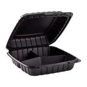 8 x 8 x 3 MFPP 3 Compartment Hinged Take Out Containers D&W Fine Pack