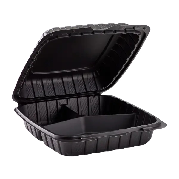 8 x 8 x 3 MFPP 3 Compartment Hinged Take Out Containers D&W Fine Pack