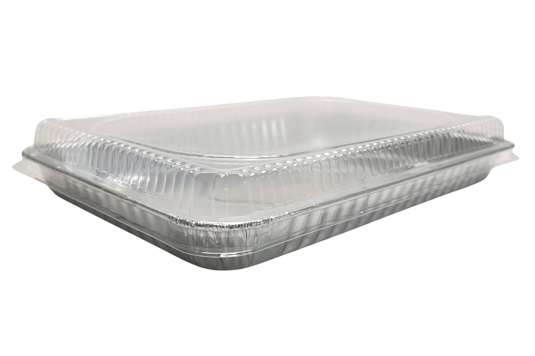 Disposable  Aluminum Foil 1/4  Sheet Cake Pan with Plastic Lid  #1200P