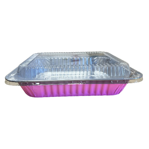 Half Size Colored Disposable Steam Table Pans with Plastic Dome Lid - #53900P KitchenDance