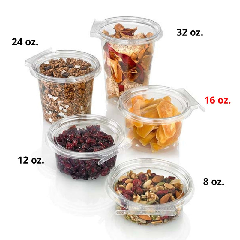 Safe-T-Fresh 16 oz. Tamper Evident Hinged Round Deli Tub - #TS4016R