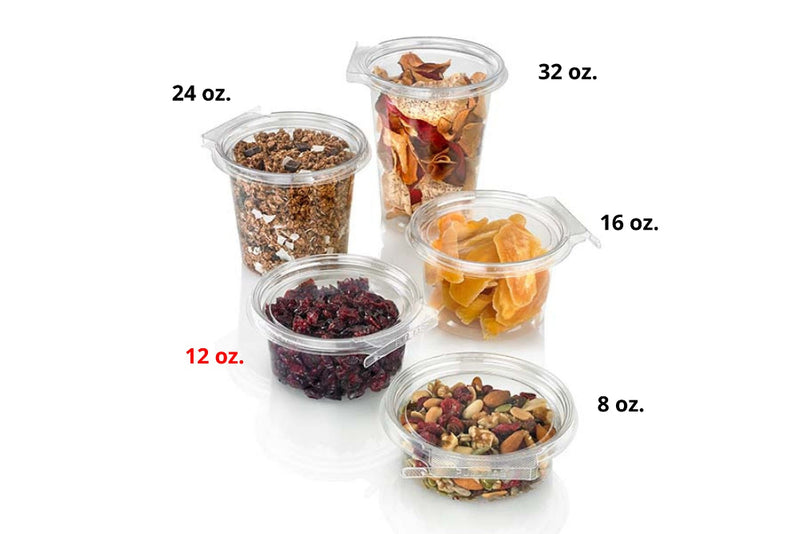 Safe-T-Fresh 12 oz. Tamper Evident Hinged Round Deli Tub - #TS4012R