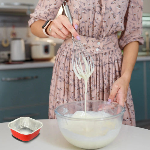 4" Square Colored Aluminum Foil Dessert Pan #A6NL KitchenDance