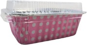 Amazon Overstock 6 oz. Disposable Colored Polka Dot Foil Mini Loaf Pan with Lids - 100 Count - #4004P KitchenDance