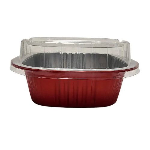 5" x 5" Colored Aluminum  Heavy Foil Square Pan with Lid Combo #A69P KitchenDance