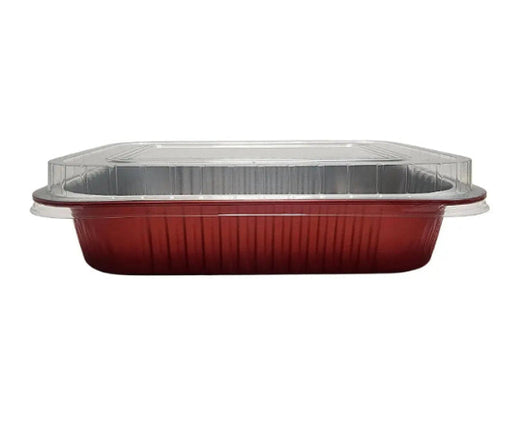 11" X 7"  Colored Heavy Aluminum Entrée Pan with Plastic Lid #A71P KitchenDance