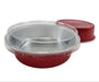 8 oz. Smooth wall Disposable Round Foil Pan with Snap-on Plastic Lid  #A42P KitchenDance