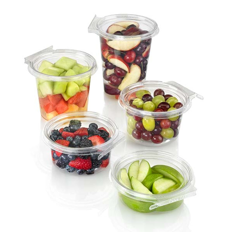 Safe-T-Fresh 12 oz. Tamper Evident Hinged Round Deli Tub - #TS4012R