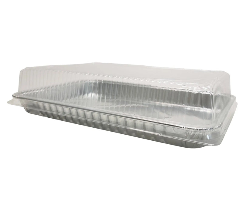 Disposable  Aluminum Foil 1/4  Sheet Cake Pan with Plastic Lid  #1200P D&W Fine Pack