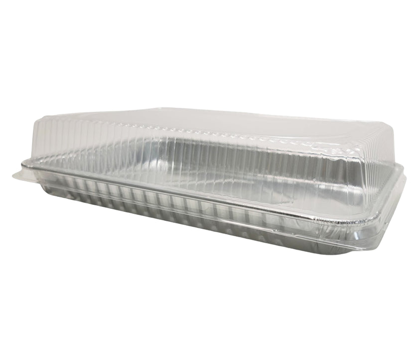 Disposable  Aluminum Foil 1/4  Sheet Cake Pan with Plastic Lid  #1200P