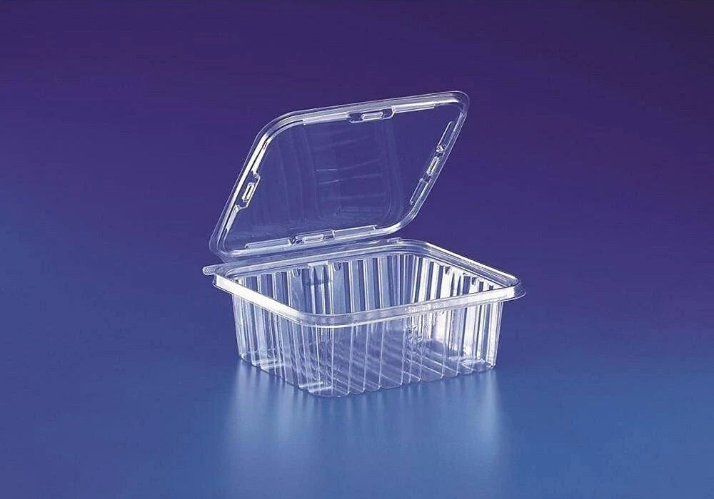 Inline Plastics Safe-T-Fresh 7x6 Rectangular Tamper Evident & Tamper Resistant Clamshell Tub, 64 oz. - TS64