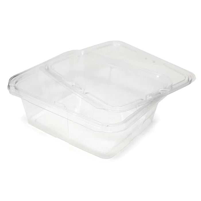 Inline Plastics Safe-T-Fresh 7x6 Rectangular Tamper Evident & Tamper Resistant Clamshell Tub, 64 oz. - TS64