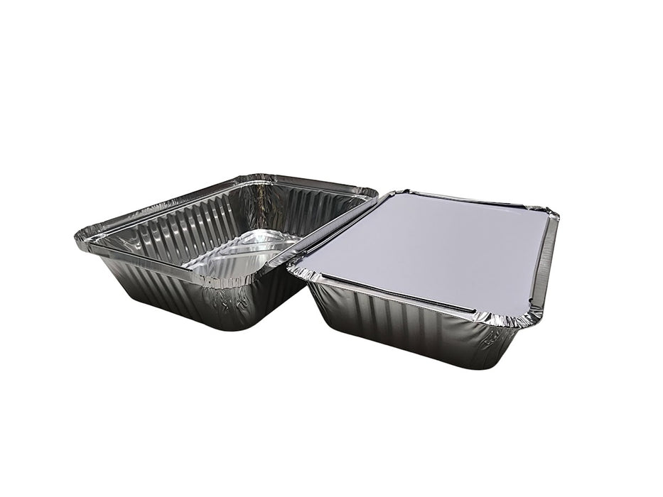 2¼ lb. Disposable Heavy Foil Carryout Pan with Board Lid   #6421L