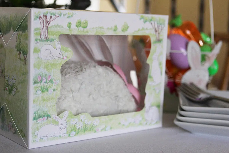 Southern Champion 7 x 10  x 5" Semi Automatic Easter Bunny Window Bakery Boxes - #2491 Southern Champion