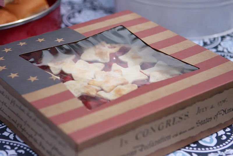 Southern Champion 10 x 10 x 2.5"  American Flag Pie Box #2484 Southern Champion