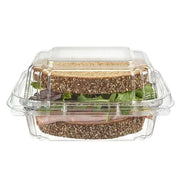 5" x 5" Tamper Evident & Tamper Resistant 25 oz. Deli Clamshell  Container - #TS5X5 - KitchenDance