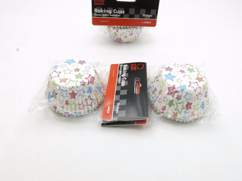 100 Count (2 packs) Stars Design Cupcake Liners