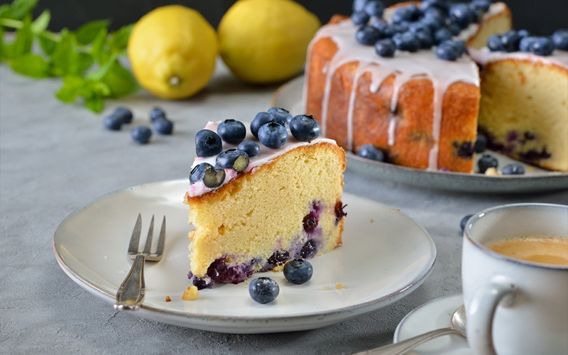 Luscious Lemon Blueberry Poke Cake
